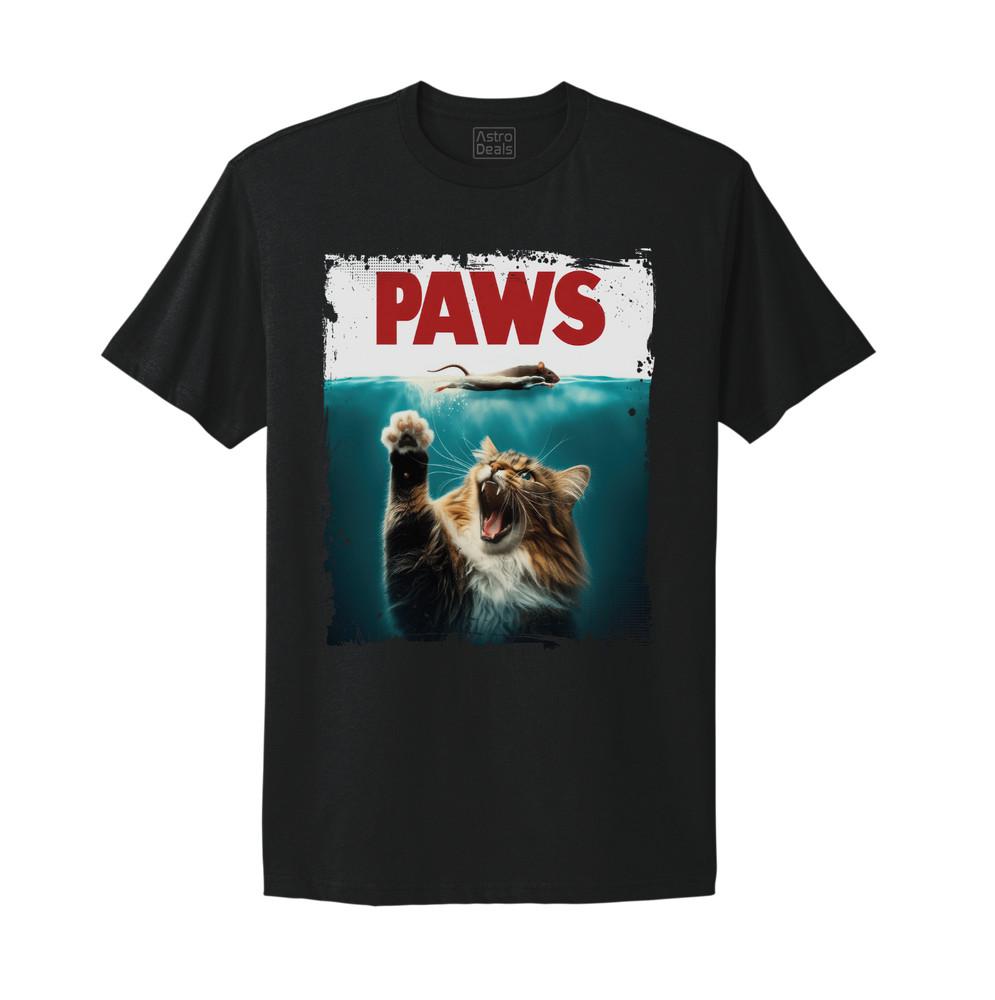 PAWS Funny Kitty Cat Animal Lover Gift Graphic T-shirt Unisex T-Shirt S