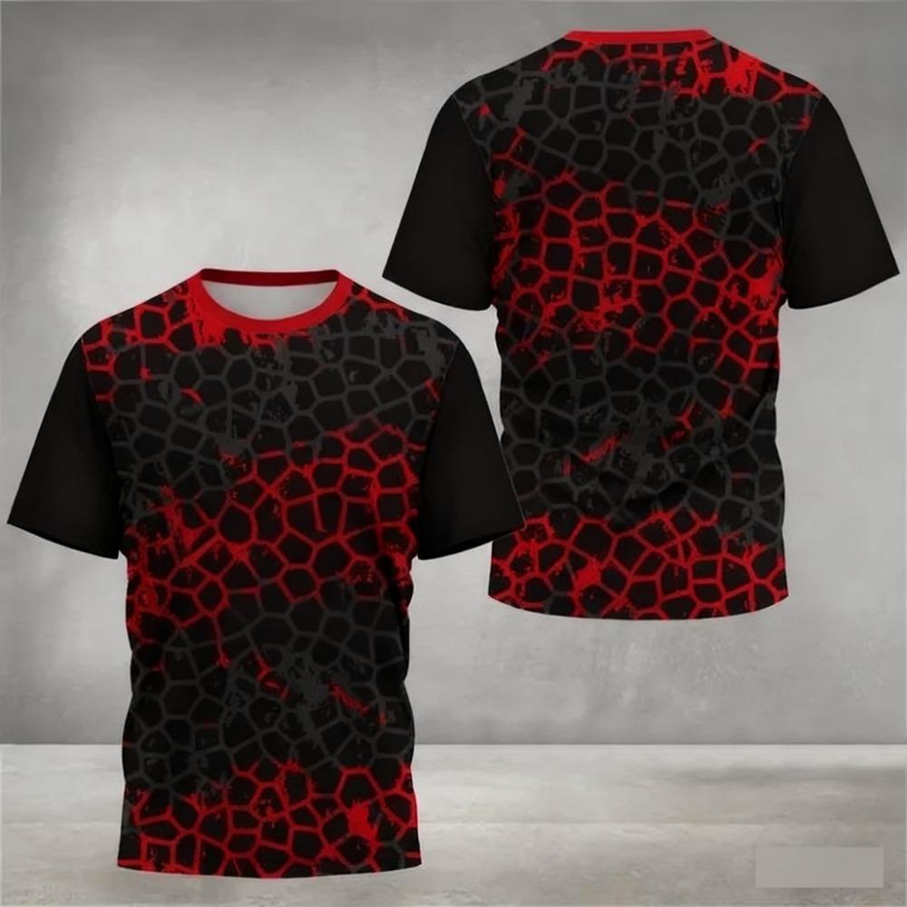 New 3D-printed Men's T-shirt for Summer Outdoor Sports and Fitness, Casual and Fashionable, Quick-drying and Breathable