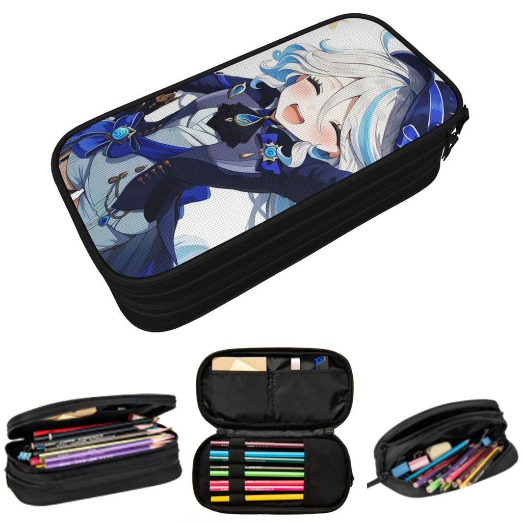 Furina Genshin Impact Pencil Case for Boys Girls School Pen Box Pencil Bag Stationery Supplies Pen Holder Bag