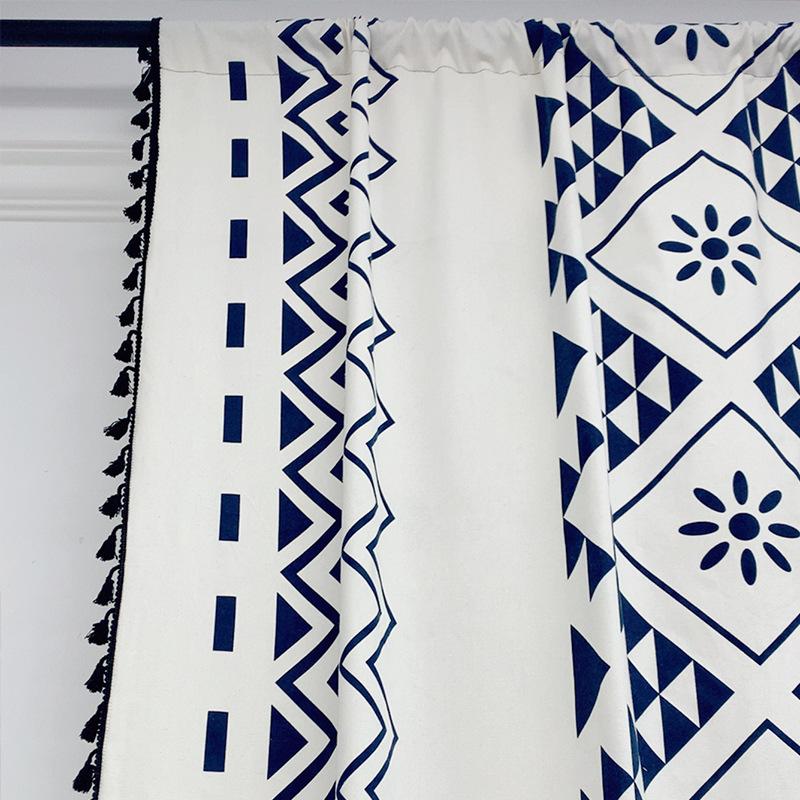 Gardiner Moderna Enkla Bohemiska Europeiska Blommiga Enfärgade Anpassningsbara Färdig Produkt Mörkläggande Sovrum Vardagsrum Balkong