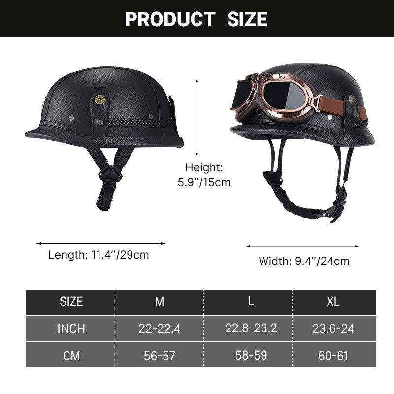 Vintage Black Retro Helmet Summer Breathable Sun Protection Lightweight Helmet Leather High Quality DOT Approved