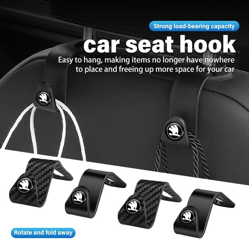 AAABT1 For Skoda Car Seat Back Hook Storage Organizer Hanger Clip Auto Interior Accessories Fabia 1 2 Octavia a7 RS Superb Rapid Yeti