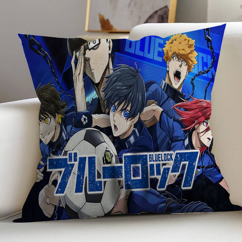 Football Anime B-Blue L-Lock Pillow Anime Pillow Sofa Bed Head Pillow Cover Cushion Cover 45x45 cm Fashion