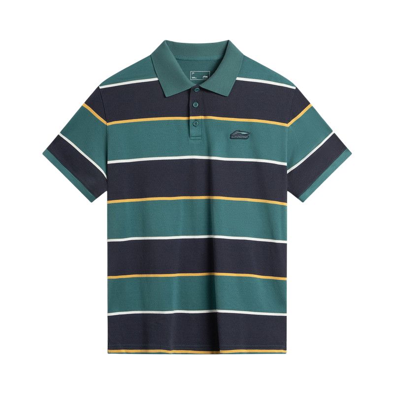 

Li-Ning Sports Trend Series Striped Soft Versatile Simple Short Sleeve Polo Shirt Men tops APLV255-6 M
