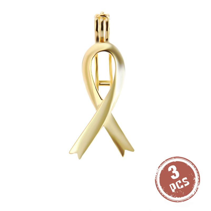 

CLUCI 3pcs Women 925 Sterling Silver Scarf Autism Pearl Locket Cage Necklace Pendant Wish Pearl Pendant SC006SB золотий