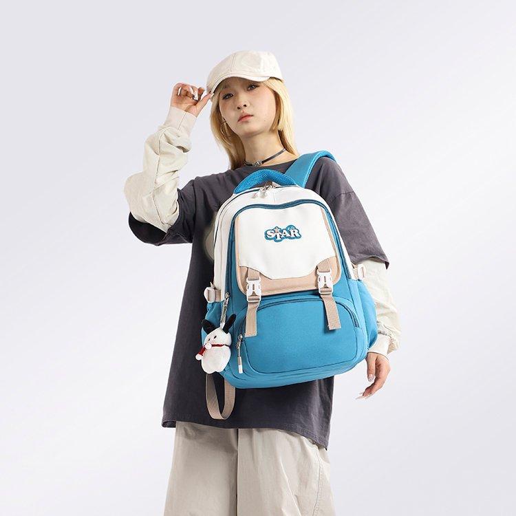 Schoolbag waterproof Oxford cloth backpack women's 1011 new fashion simple junior high school schoolbag to reduce the burden of large-capacity travel