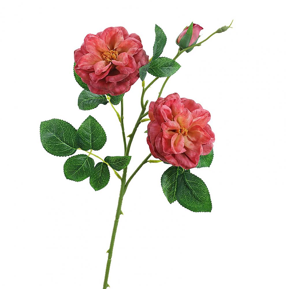 Artificial Rose Flower Fake Rose Flower Artificial Rose Bouquet with Green Leaves Realistic Long Stem Faux Flowers Wedding Party