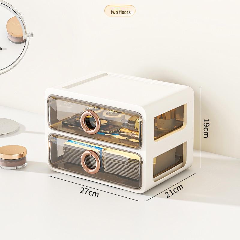 

Пылезащитный прозрачный акриловый ящик для хранения косметики - большой емкости настольный органайзер для средств по уходу за кожей