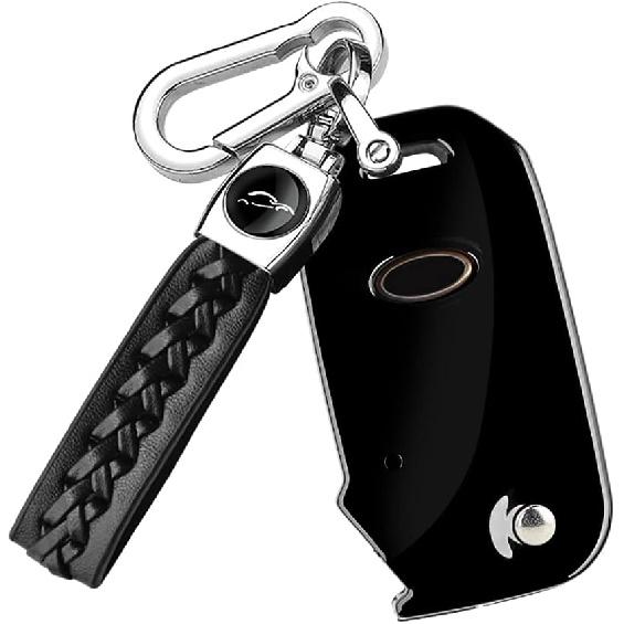 ontto Key Fob Cover for Kia Flip Remote Stylish Key Case Carbon Pattern Black чёрный