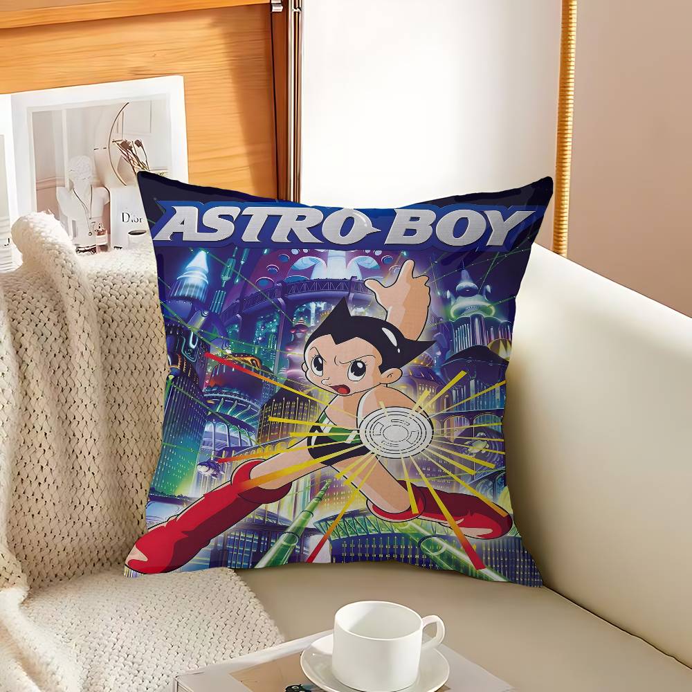 Vintage A-Astro Boy Pillow Covers Cartoon Sofa Decorative Home Double-Sided Printing Short Plush Cute Cushion Cover