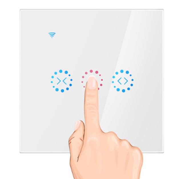 Smart WiFi Curtain Switch, Touch & Alexa Voice Control, Remote Accessible