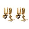 Vintage Zircon Heart Saturn Silver Earrings: Stylish, High-End European and American Design for Women.