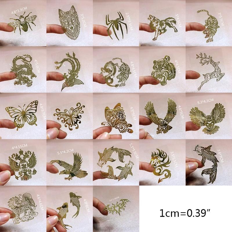 5Sheets Elegant Butterfly Metal Stickers Resin Mold Fillers Jewelry Making Materials Filling Epoxy Resin Supplies