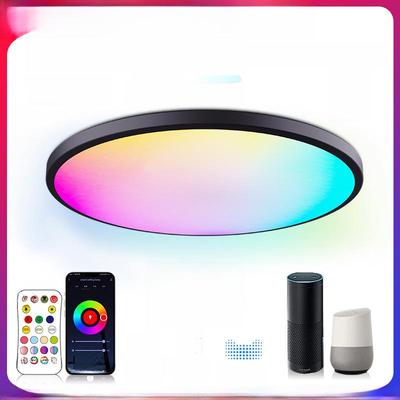 Smart RGB Ceiling Light with Dimming & Color Temp Adjustment - Tuya App & Bluetooth Voice Control