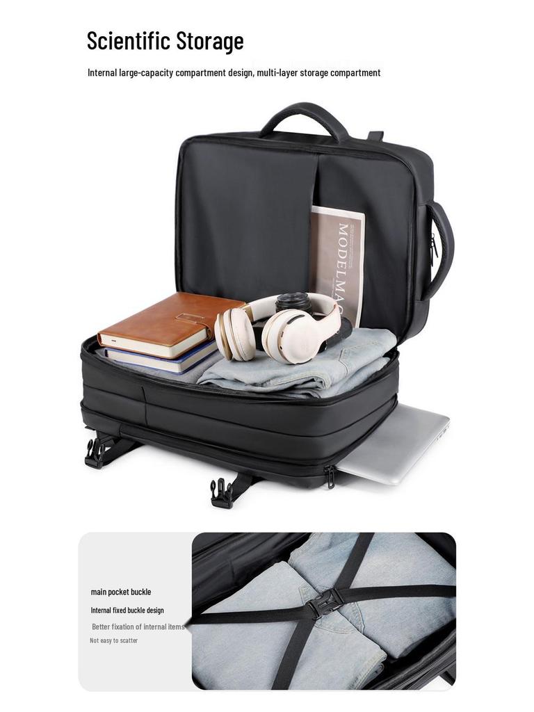 Customizable Logo Commuter Travel Backpack - Expandable, Large Capacity, Fashionable Business and Laptop Bag