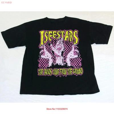 T-shirt Vintage I SEE STARS Coton Noir Toutes Tailles Haut Lavé Vintage Pour le Port Quotidien Streetwear Décontracté Mode Élégant Doux