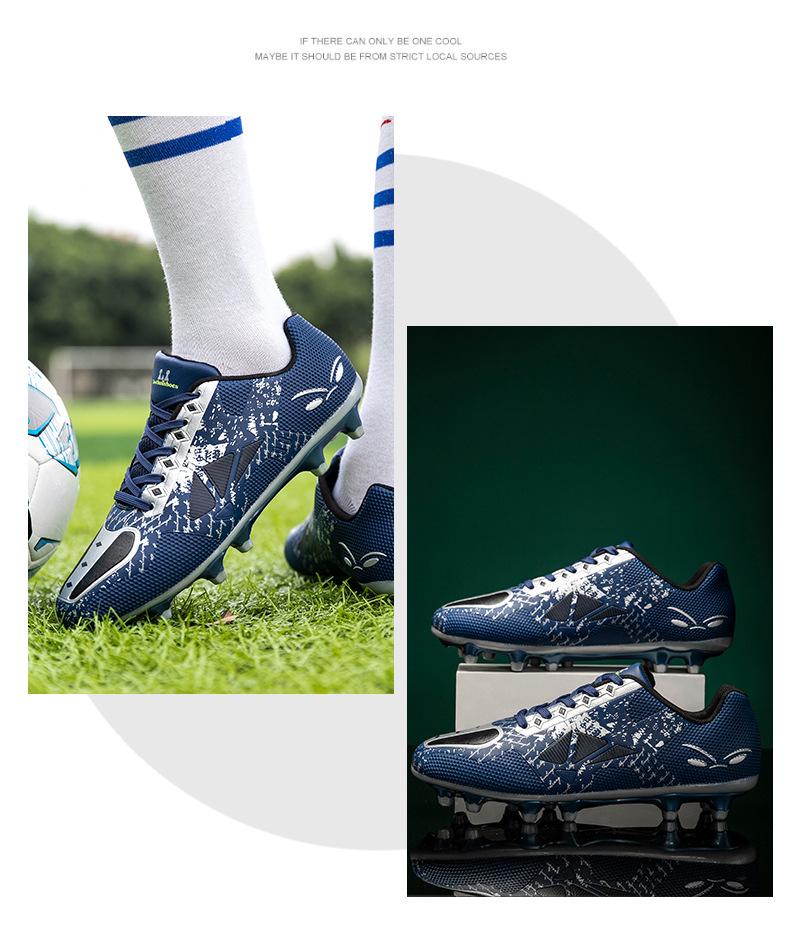 New Children's Low-Top Studded Football Shoes for Boys & Girls - Rubber Grass Field Sports Training