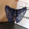 Women'S Sexy Underwear Open Crotch Panties Low Waist Lace Transparent Briefs Ultrathin Sheer Thin Strap G-String Thongs Lingerie