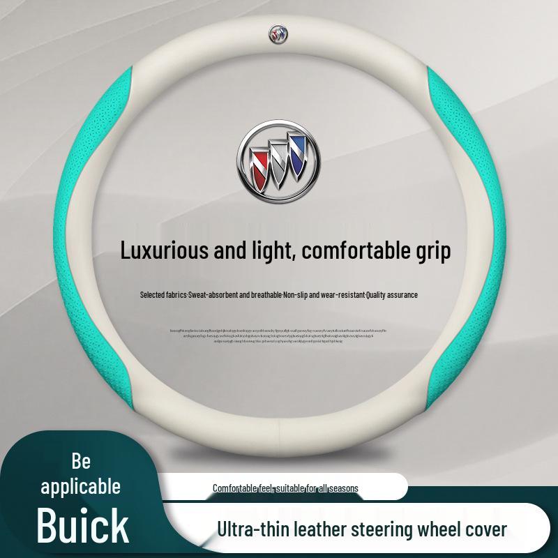 Women's Genuine Leather Steering Wheel Cover for Buick: Excelle, Envision, Regal, LaCrosse, Verano, Excelle GT, GL6, Encore, GL8.