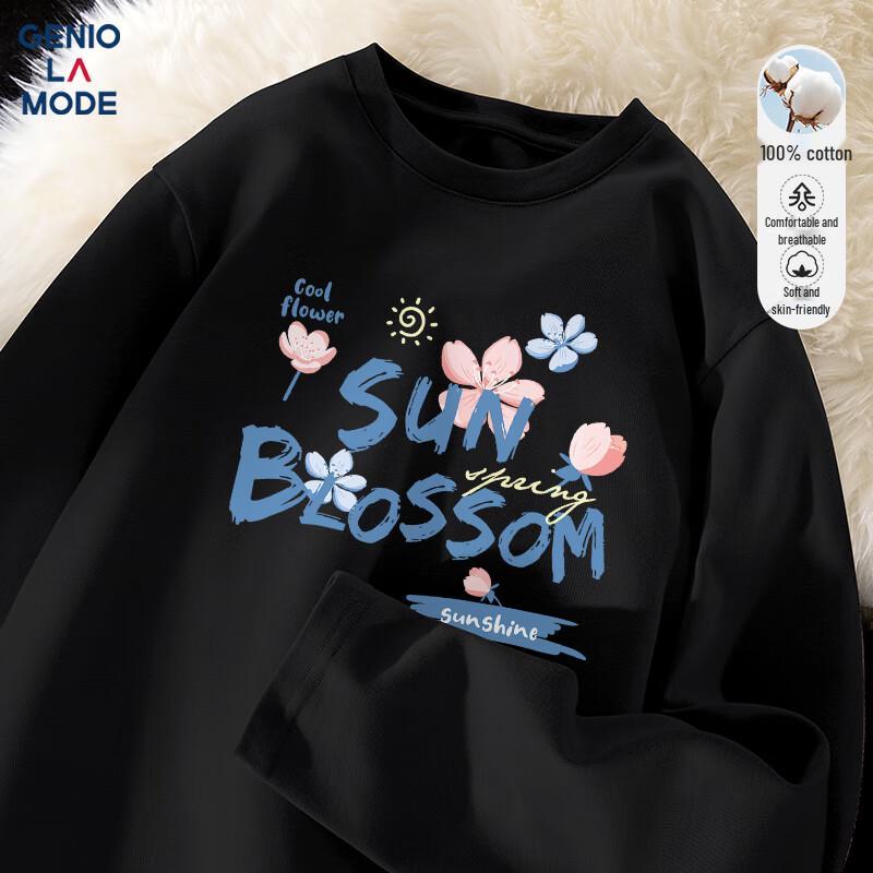 

GENIOLAMODE Men s Pure Cotton Long-Sleeve Graphic T-Shirt 3XL