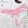 Women Sexy Lace Panties Thongs Pearl Pendant Lace Embroidery G-String T-Back Briefs Underwear Adjustable Ladies Panties Lingerie