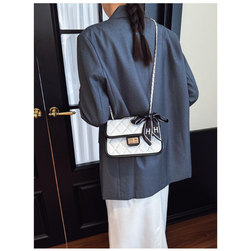 Faux Leather Quilted Chain Shoulder Bag for Women, Chic Crossbody Square Purse, Elegant Single Strap Handbag