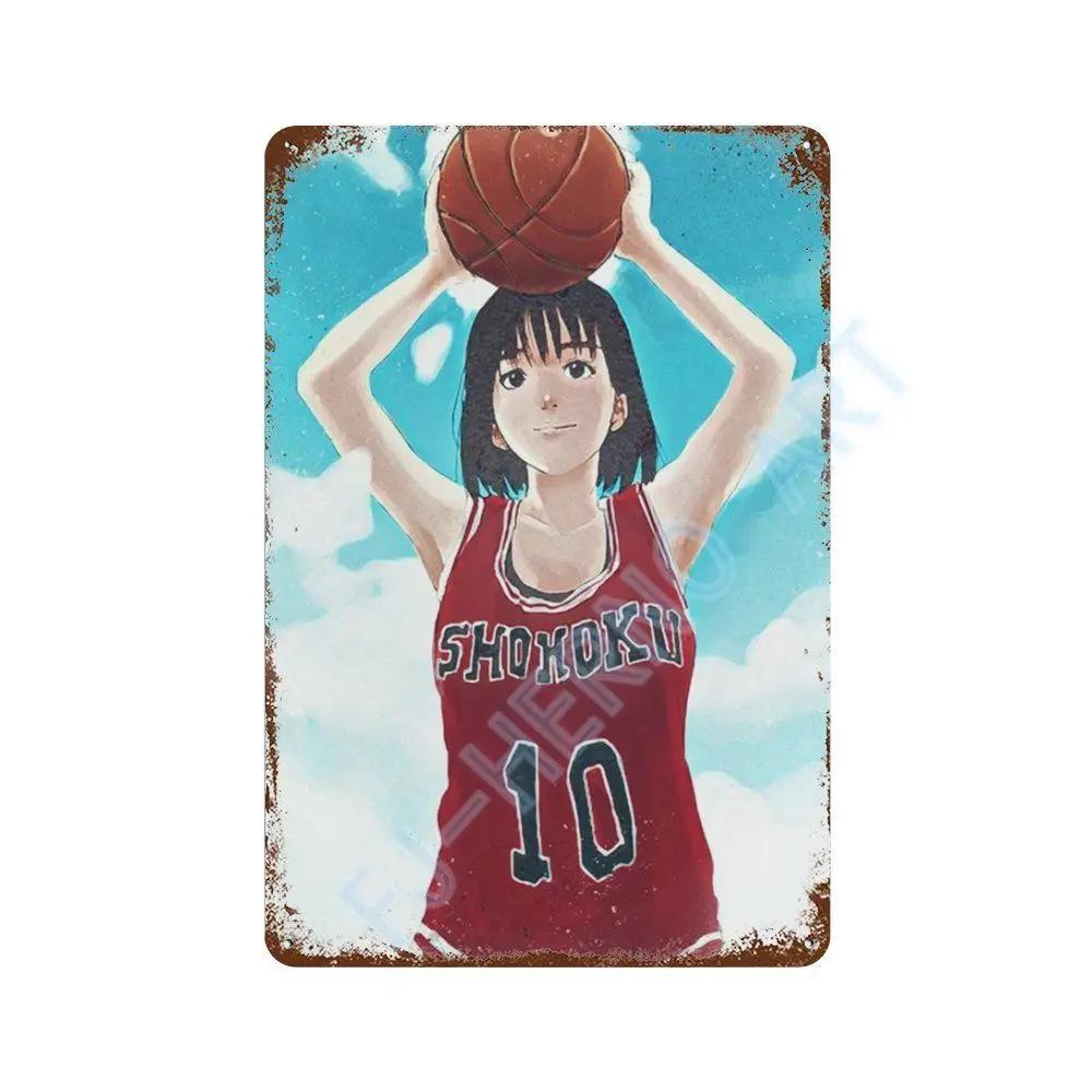 Japanese Anime Slam Dunk Metal Tin Sign Plaque Retro Poster Corridor Room Home Decor Murals Decorative Plates Wall Art Gift
