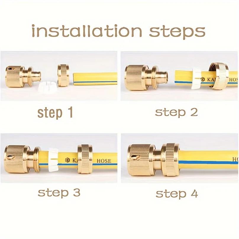 2/6pcs EU Standard Aluminum Hose Connector Set - 1/2'' & 3/4'' Tap Fitting + 1/2''(13-16mm) Quick Connect for Garden Pipes