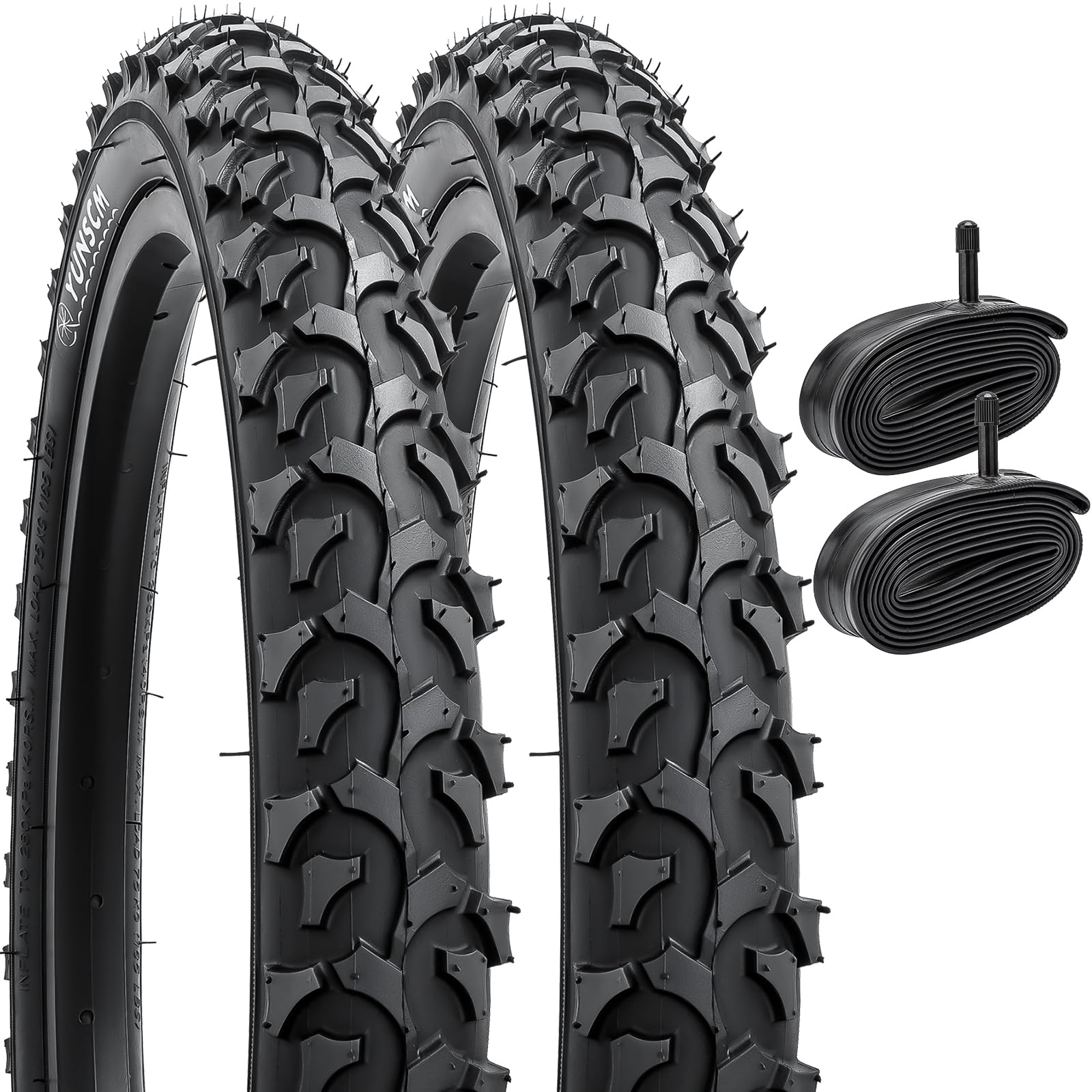 

YunSCM Набор велосипедных шин и камер с 32-мм американскими ниппелями. Шины подходят для горных и кроссовых велосипедов 2, 20x1.95 шины, 20x1.95 53-406 + 20x1.75/2.25 чёрный