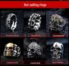 Retro Men's Titanium Skull Ring - Stainless Steel Punk Jewelry