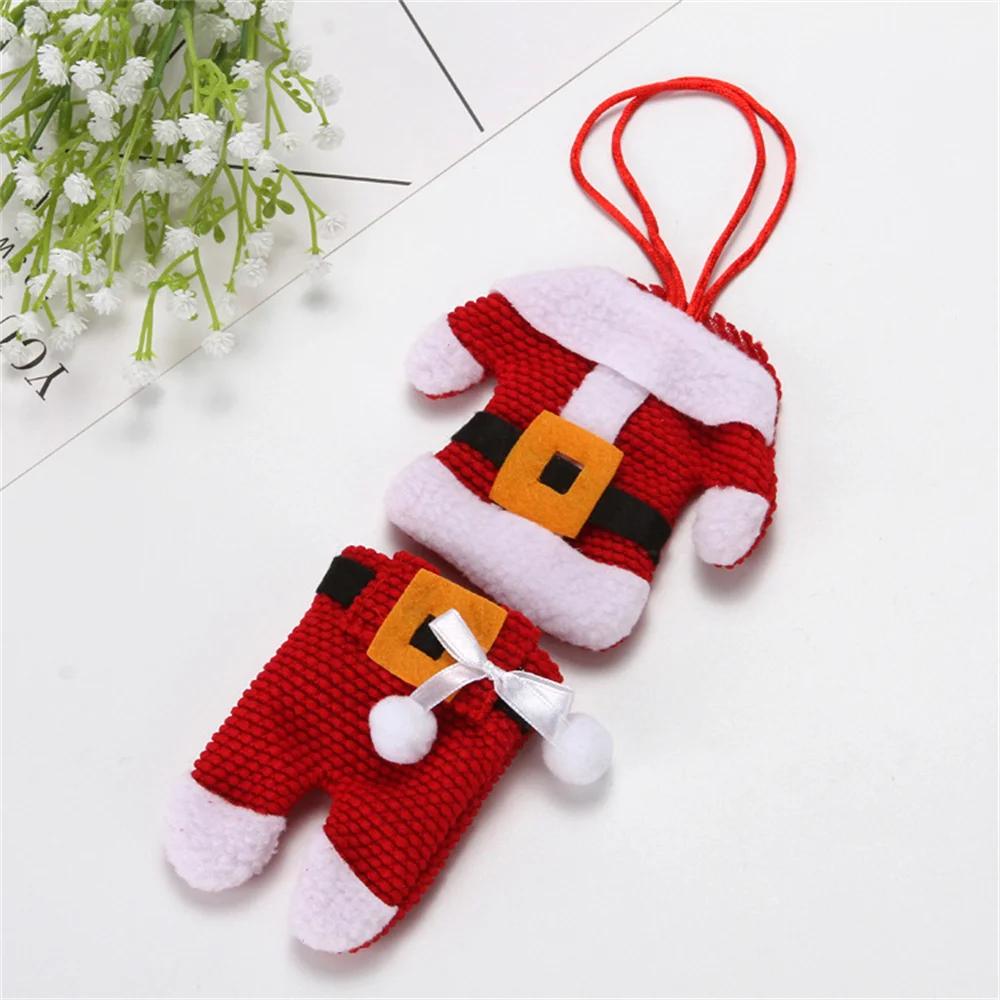 2Pcs New Year Chirstmas Tableware Holder Knife Fork Cutlery Set Skirt Pants Christmas Decorations for Home