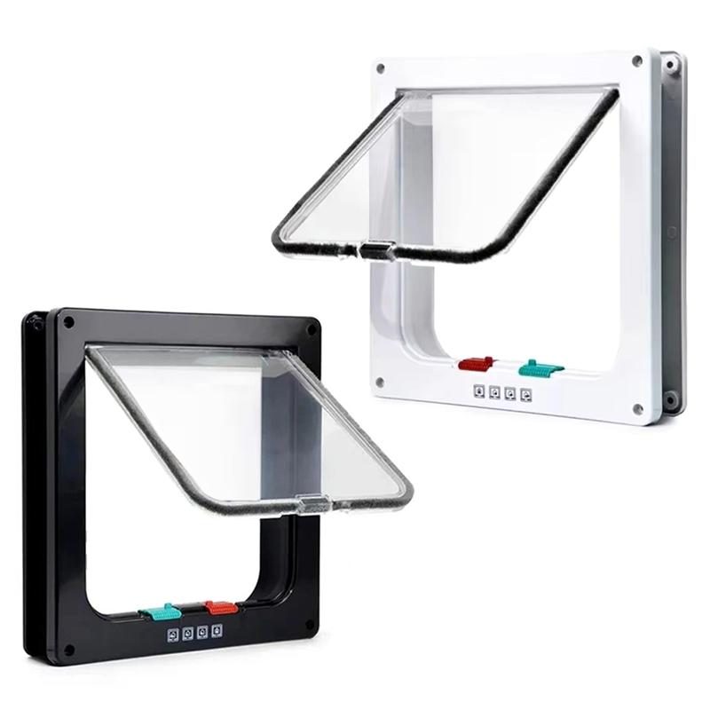 Cat Door 4 Way Locking Proof Pet Door For Interior Doors Cabinet Garage Doors 2Pc