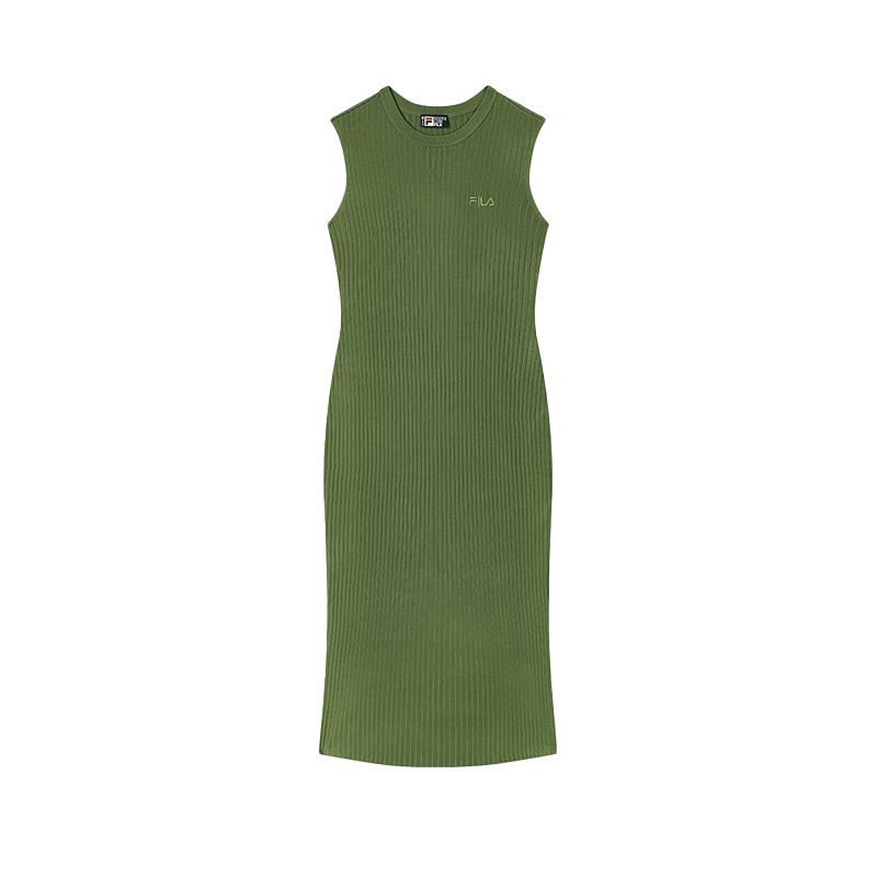 

New FILA MODERN HERITAGE Sleeveless Dress Women s Purple Lotus Green F51W528302FGN M(165/84A)