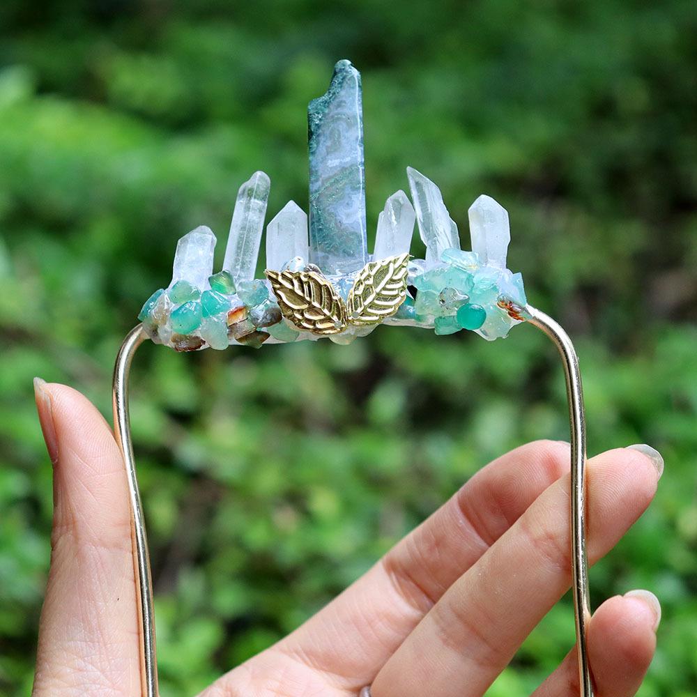 Handmade Crystal Stone Pocket Brooch Accessory