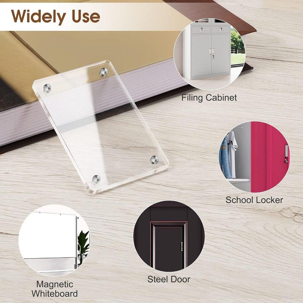 5pcs DIY Card Display Frame Transparent Refrigerator Magnet Picture Frame Home Decor