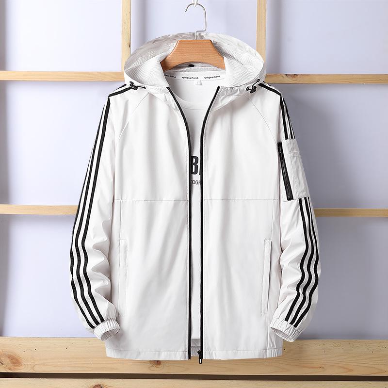 Spring and Autumn Jacket Men's Youth Sports Top Hooded Cardigan Jacket Men's Versatile Breathable Casual Versatile