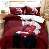 Anime Game Helltaker Bedding Set Printed Bed Set With Pillowcase Bed Duvet Cover Soft Queen King Size Bedclothes Home Boys Adult