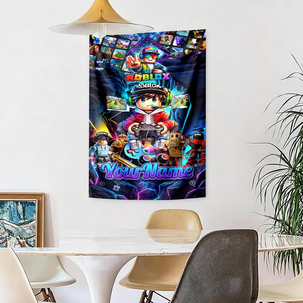 Roblox Custom Your Name Wall Decor Tapestry Art For Pet Memorial Birthdaywedding Party Backdrop Family Gift