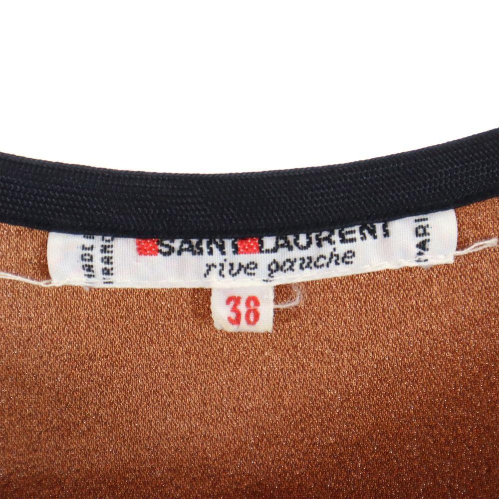 SAINT LAURENT Made in France Old Long sleeve Cut 38 Brown Shoulder pad Women Used