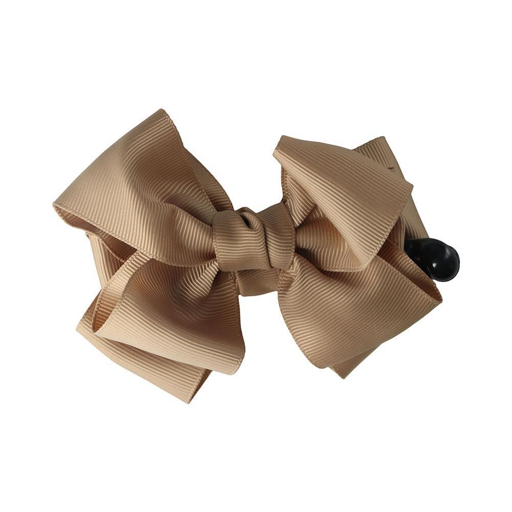 Temperament Fabric Solid Color Bow Headwear Korean Style Vertical Clip Women Hair Clip Banana Clip