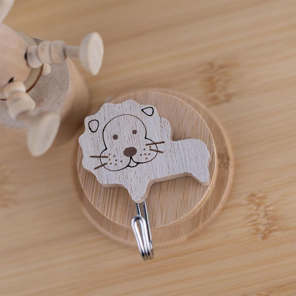 Hickory Wood Animal Hook Cute Design Wall-Mounted Hook Decoration Key Hanging Hook  Wardrobe