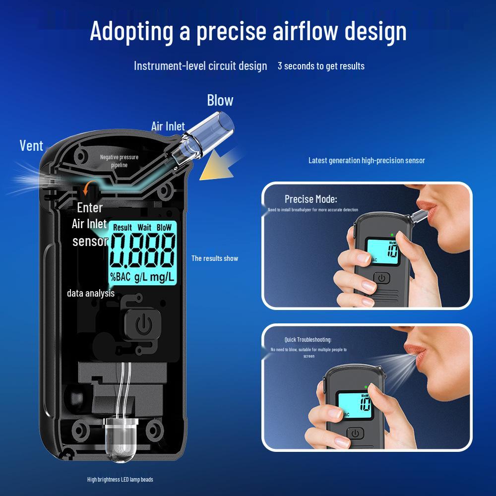 Compact Personal Breathalyzer - Portable Alcohol Tester for Home Use