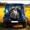 Biker Gnome Galaxy Print Spare Tire Cover Durable Vinyl Protector for SUV Customization
