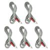 5pcs Electrode Lead Wires 2 In 1 6.35 Pin Socket Contact Electrode Lead Cable for TENS Massage Machine 5.9ft
