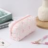 Large Capacity Plaid Bow Pattern Stationery  Bag Lightweight Coin Purse Makeup Storage Bag  Office