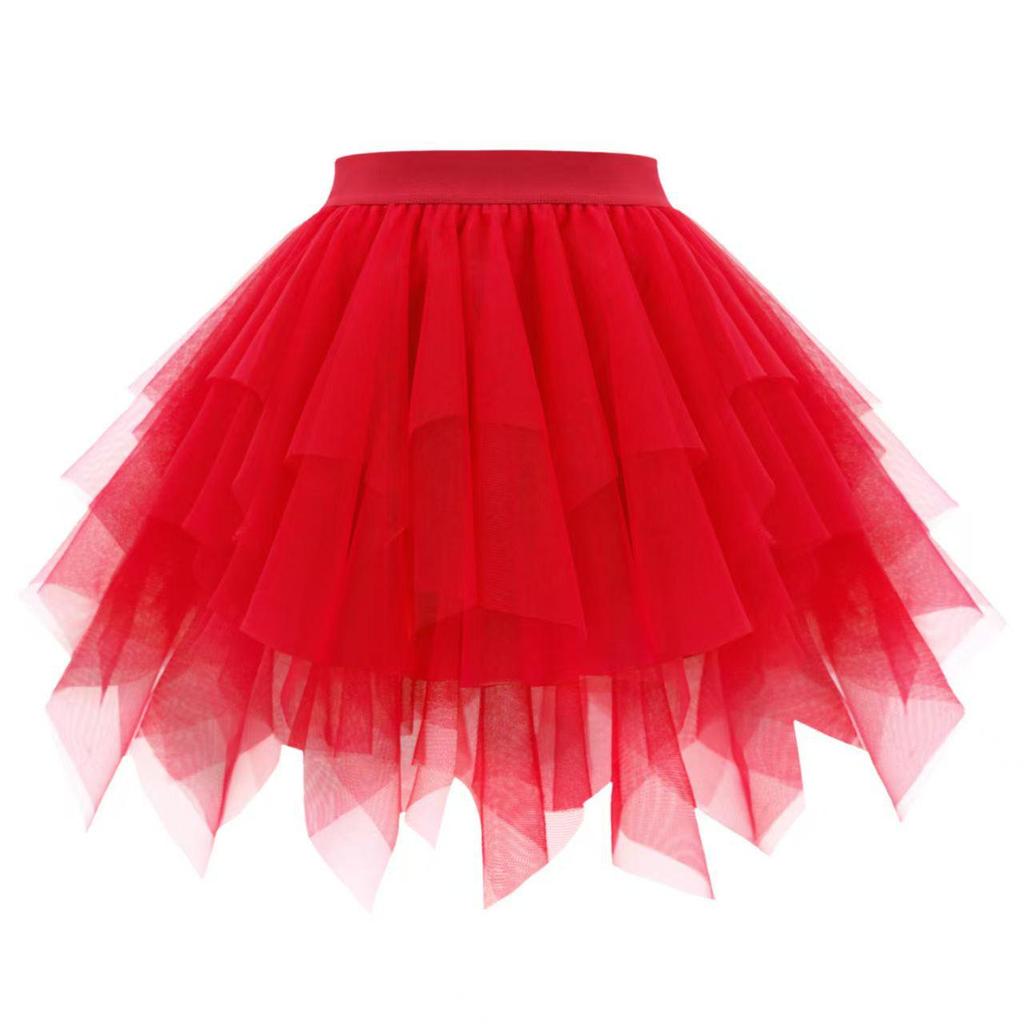 Women's Fluffy Mesh Ruffle Skirt - Short Princess Style