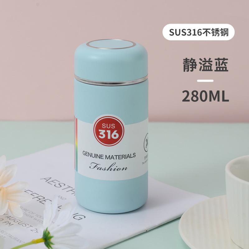 300ml 304 Stainless Steel Mini Vacuum Flask, Cute Pocket Insulated Water Bottle for Girls Daily Office Travel