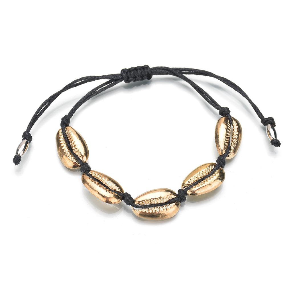 Böhmische Natürliche Muschel-Charm-Armbänder Für Frauen Männer Sommer Sandstrand Handgefertigt Schnur Seilketten Armreif DIY Schmuck