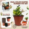 Two-tone Seedling Trays, 50 Trays Per Pack, Plastic Flower Pots With Drainage Holes, Suitable For Indoor And Outdoor Gardening.