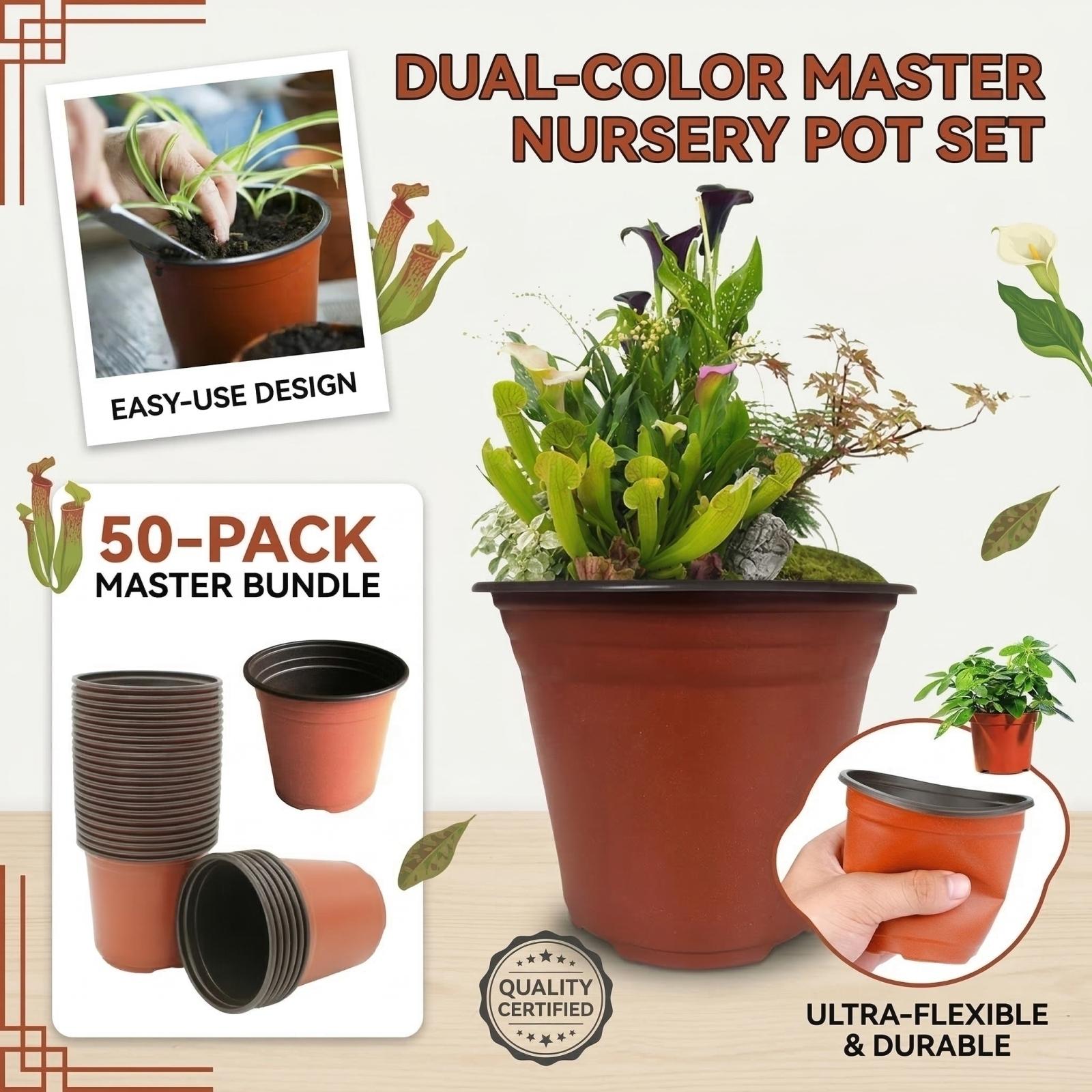 

Two-tone Seedling Trays, 50 Trays Per Pack, Plastic Flower Pots With Drainage Holes, Suitable For Indoor And Outdoor Gardening. One Size красный